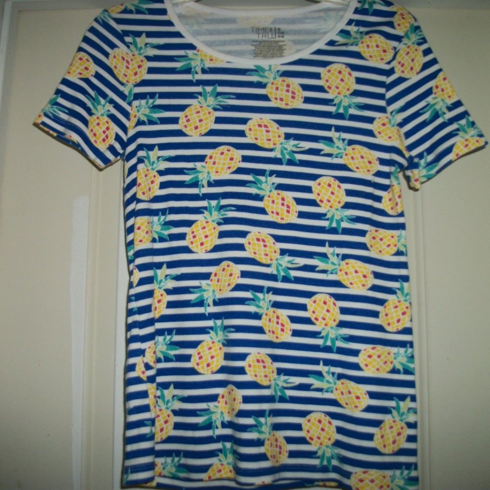 SWEET PINEAPPLE GIRL COTTON TEE BLOUSE 4/6